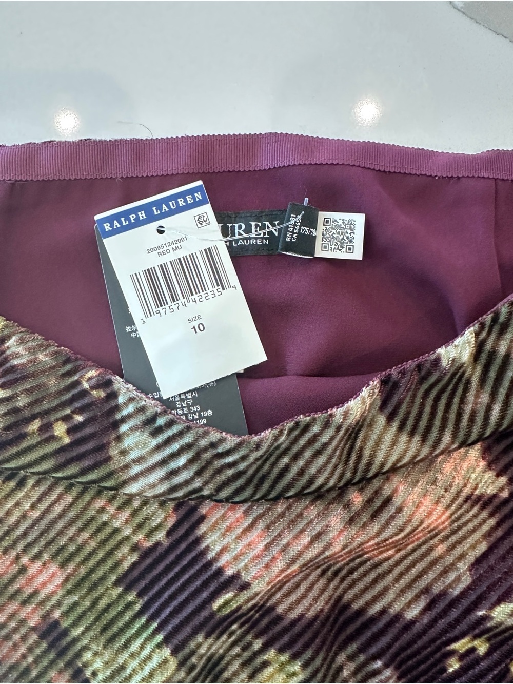 Lauren Ralph Lauren Floral Burnout Velvet Tiered Maxi Skirt Brown Sz 10 NWT - Picture 8 of 9